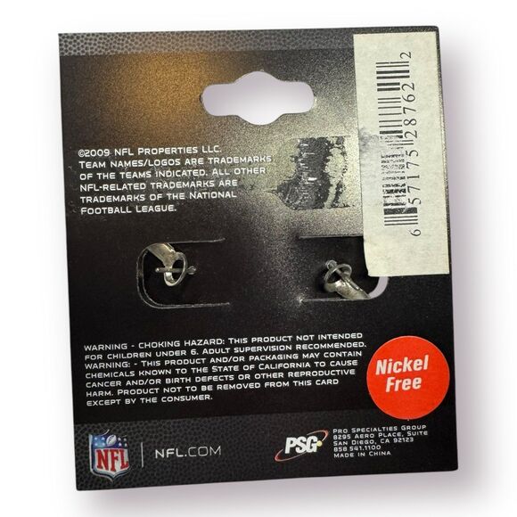 NFL‎ Los Angeles Rams Hoop Earrings Circular Blue/Logo Design - Picture 3 of 4